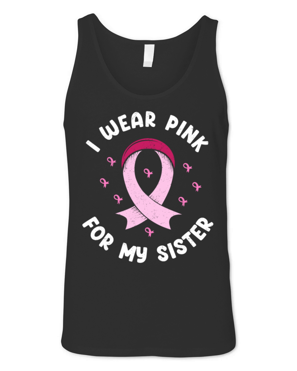 I Wear Pink For My Sister Breast Cancer Unisex Jersey Tank