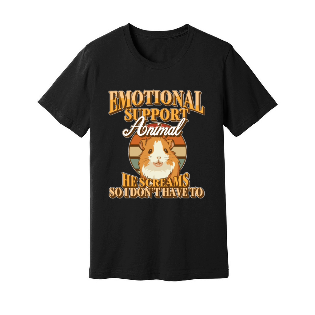 Emotional Support Animal He Screams Guinea Pig Unisex Jersey Tee