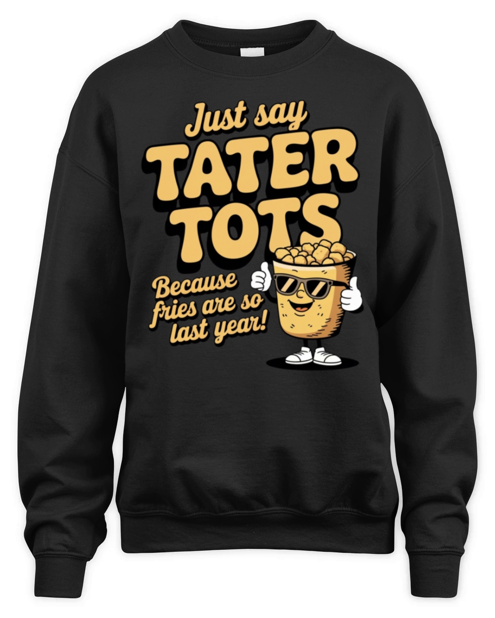 Vintage Tater Tots Retro Snack Lover Fun Design Unisex Premium Crewneck Sweatshirt