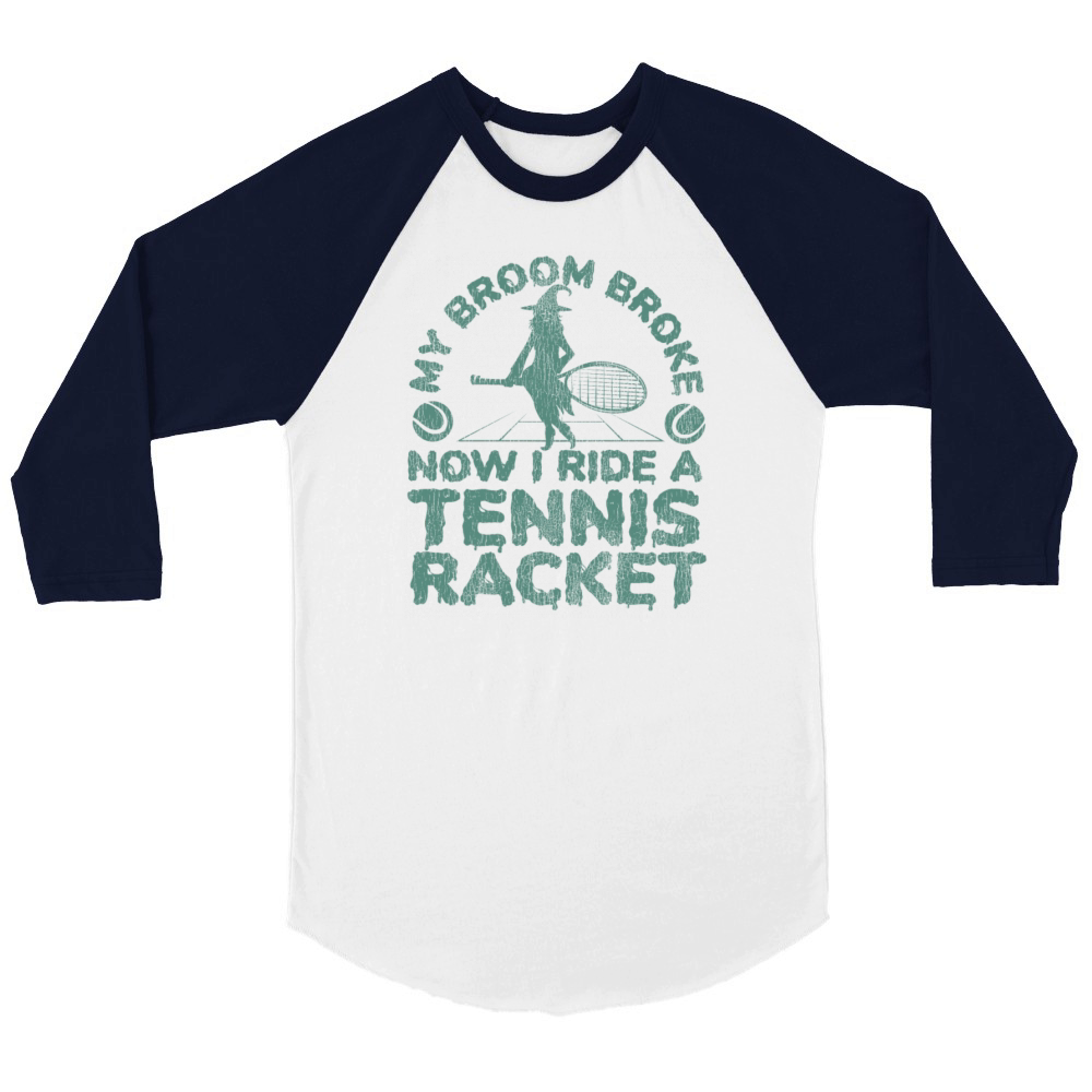Funny Tennis Player Racket Unisex ¾ sleeve Raglan T-shirt