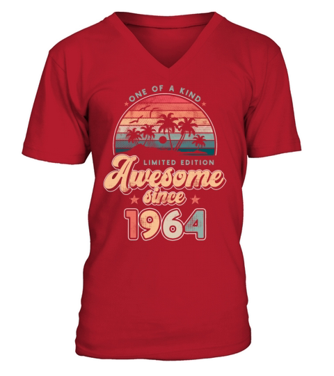 Birthday 1964 Palm Trees V-Neck T-shirt