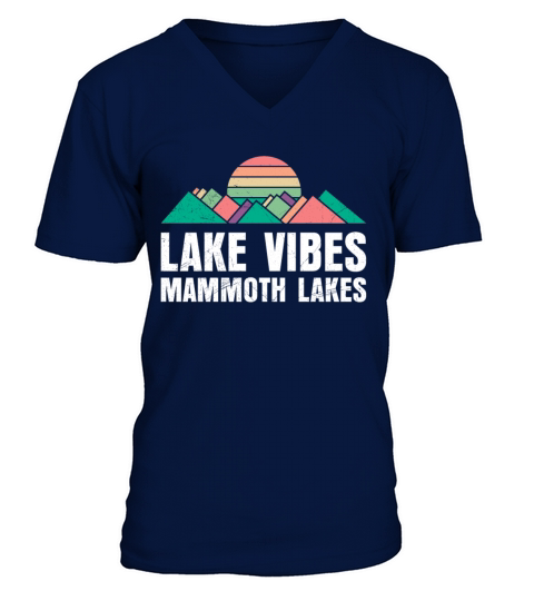 California LAKE VIBES MAMMOTH LAKES Vintage V-Neck T-shirt