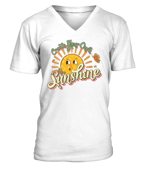 Retro Create Your Own Sunshine Design V-Neck T-shirt
