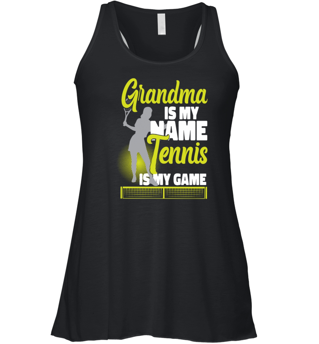 Funny Tennis Player Racket Grandma Women's Flowy Tank Top