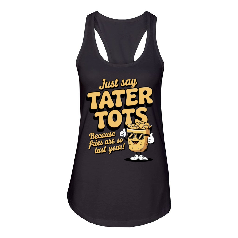 Vintage Tater Tots Retro Snack Lover Fun Design Women's Racerback Tank