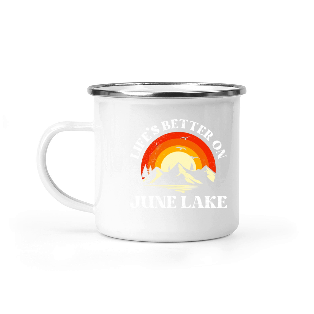 California LIFES BETTER ON JUNE LAKE Vintage Camping Mug