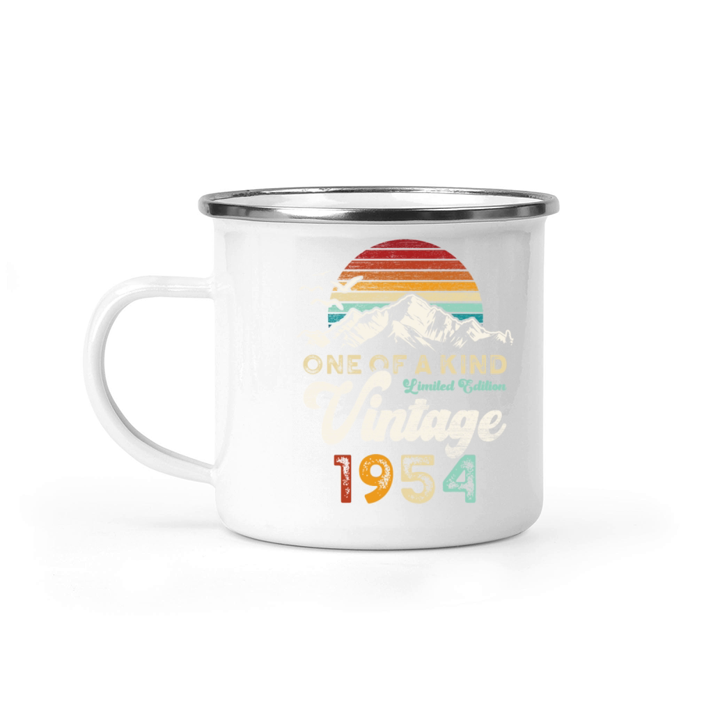Vintage 1954 Birthday Mountains Camping Mug