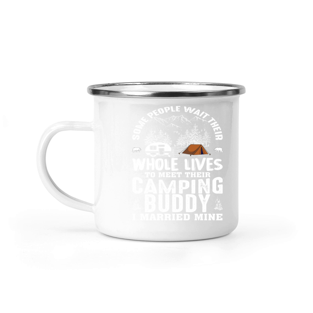 Vintage Mountains Camping Buddy Married Mine Camping Mug