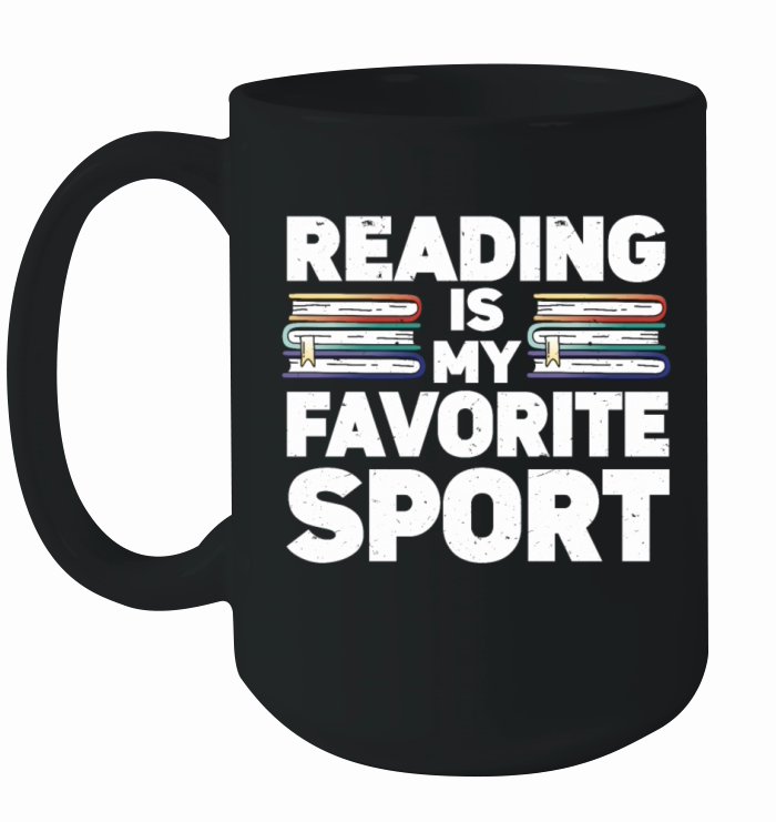 Reading Is My Favorite Sport Bookworm Ceramic Mug