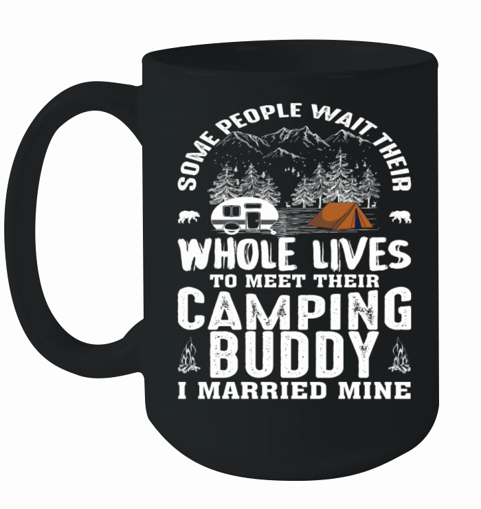 Vintage Mountains Camping Buddy Married Mine Ceramic Mug
