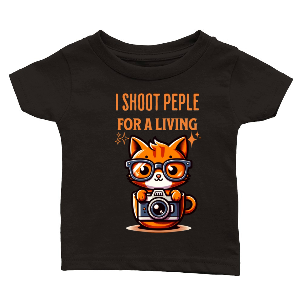 Cute cat Photographer-I Shoot People for a Living Classic Baby Crewneck T-shirt