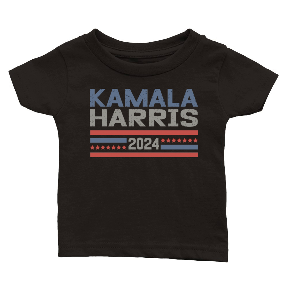 Kamala Harris 2024 Vintage Blue Red Black T-Shirt Classic Baby Crewneck T-shirt