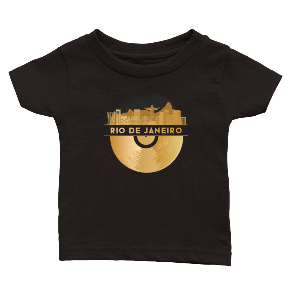 Vinyl-Record-Player Disco-Music Skyline Classic Baby Crewneck T-shirt