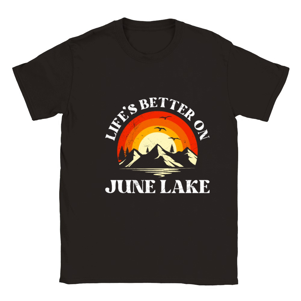 California LIFES BETTER ON JUNE LAKE Vintage Classic Kids Crewneck T-shirt