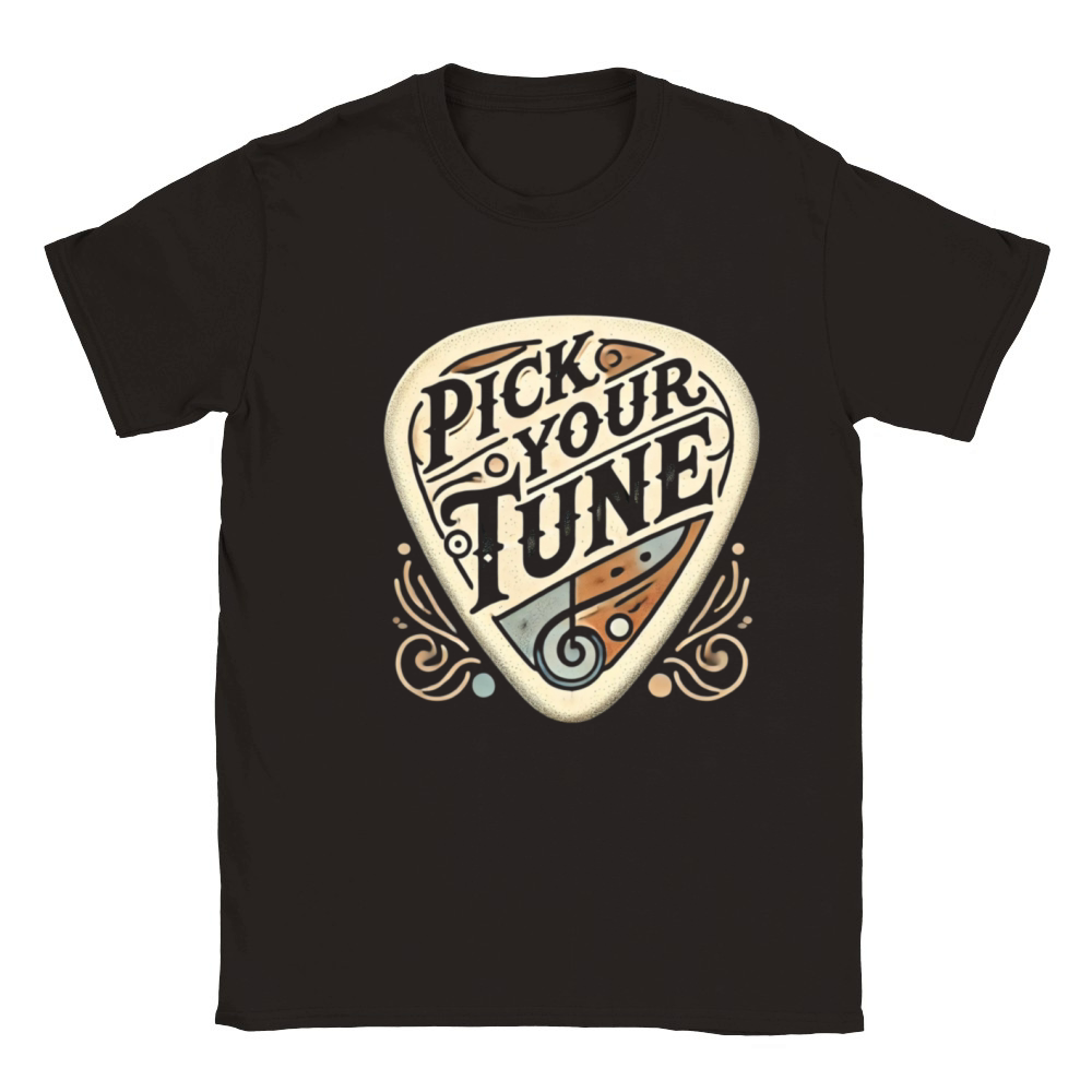 Pick Your Tune Vintage Guitar Pick - Vintage Music Classic Kids Crewneck T-shirt