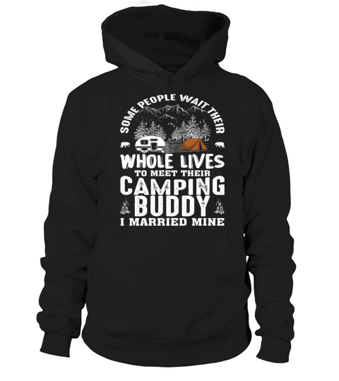 Vintage Mountains Camping Buddy Married Mine Hoodie Unisex