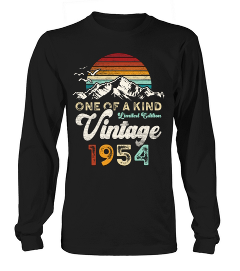 Vintage 1954 Birthday Mountains Long sleeved Unisex