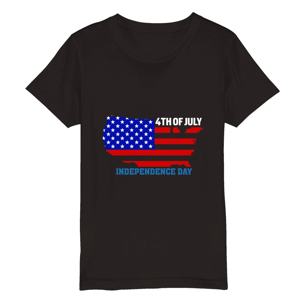 4th of July Independence Day 06 Organic Kids Crewneck T-shirt