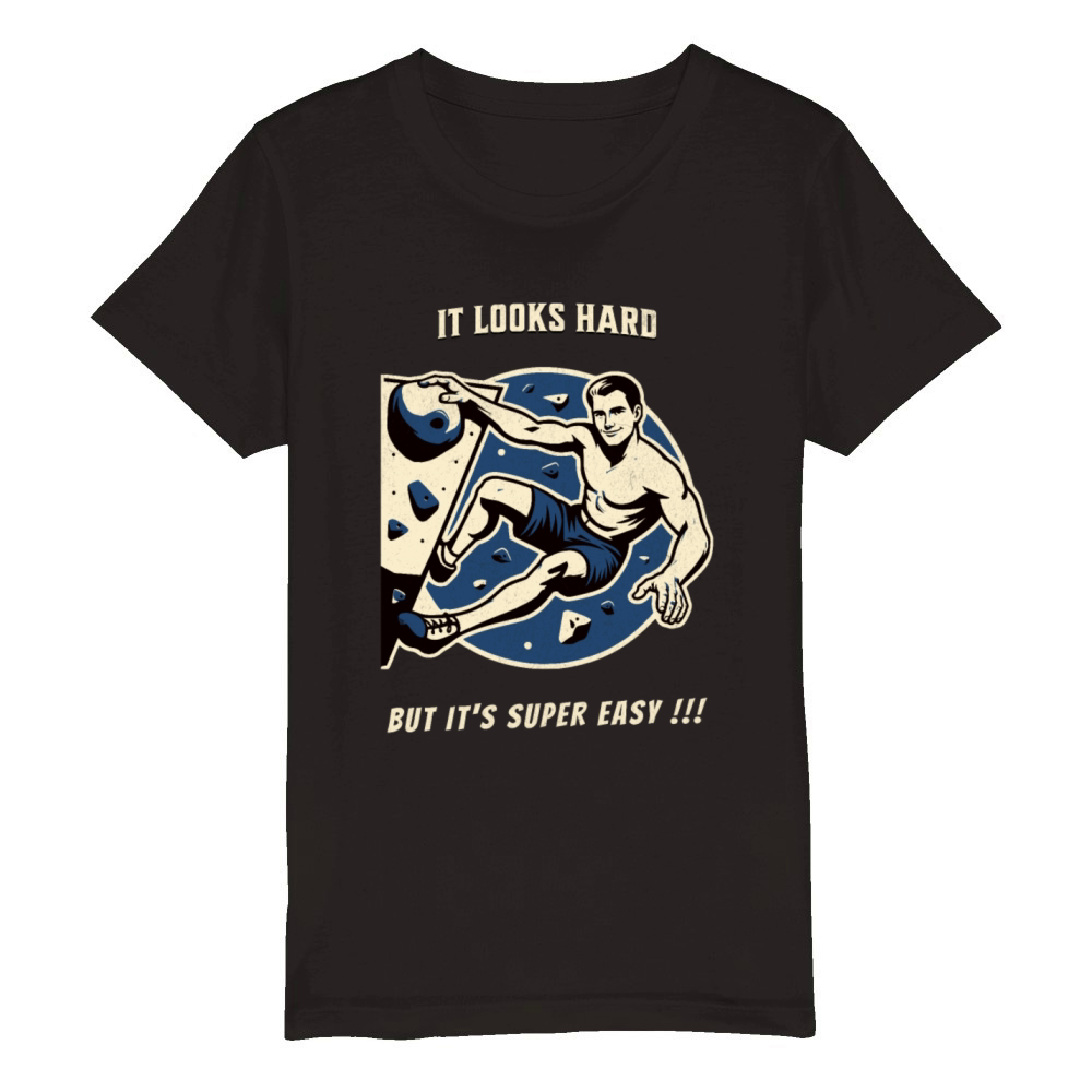 Climbing bouldering vintage t-shirt funny saying Organic Kids Crewneck T-shirt