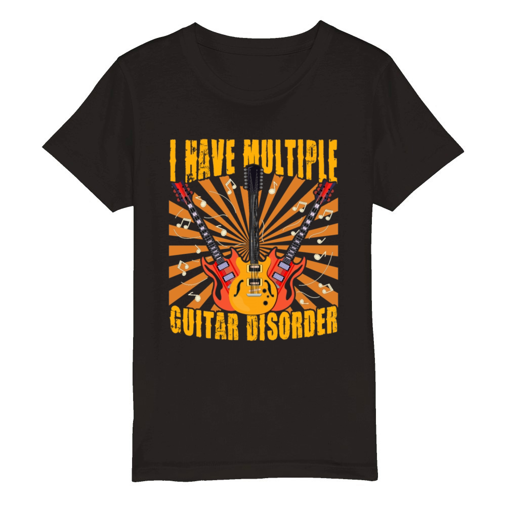 Multiple Bass Disorder Guitar Shirt For Men Organic Kids Crewneck T-shirt