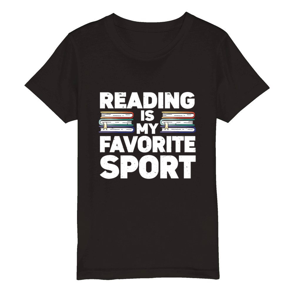 Reading Is My Favorite Sport Bookworm Organic Kids Crewneck T-shirt