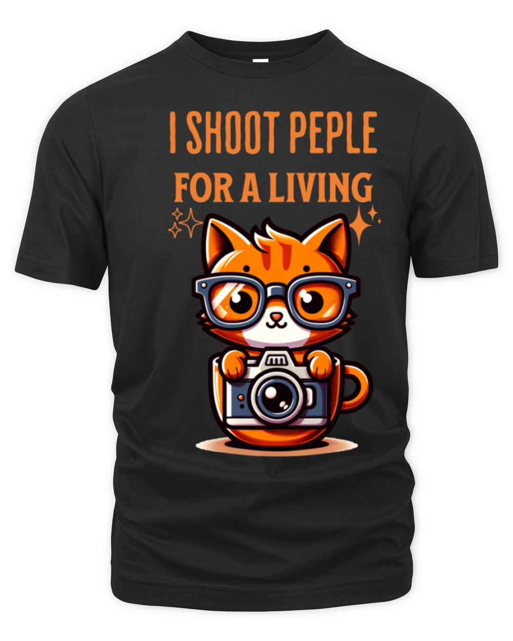 Cute cat Photographer-I Shoot People for a Living Organic Unisex T-shirt