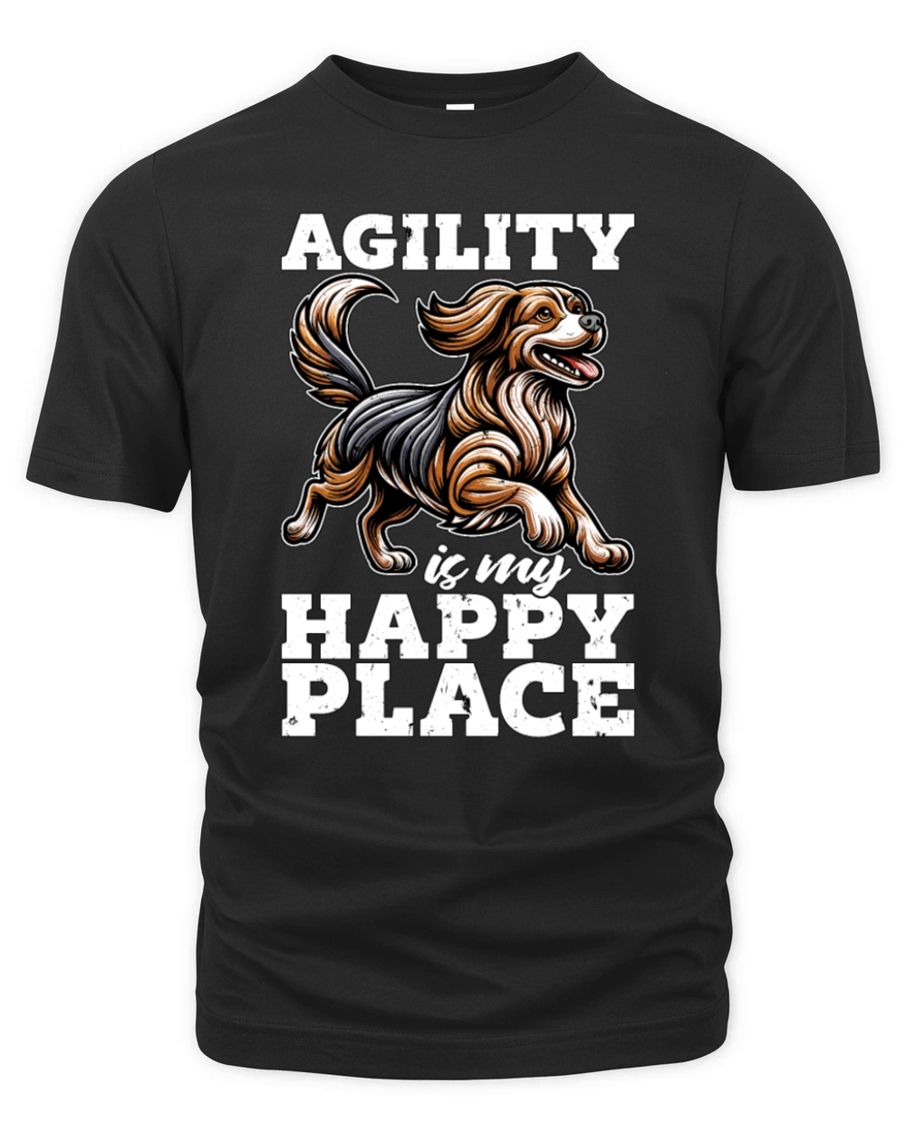 Dog Agility Is My Happy Place Loves Agility Sport Organic Unisex T-shirt