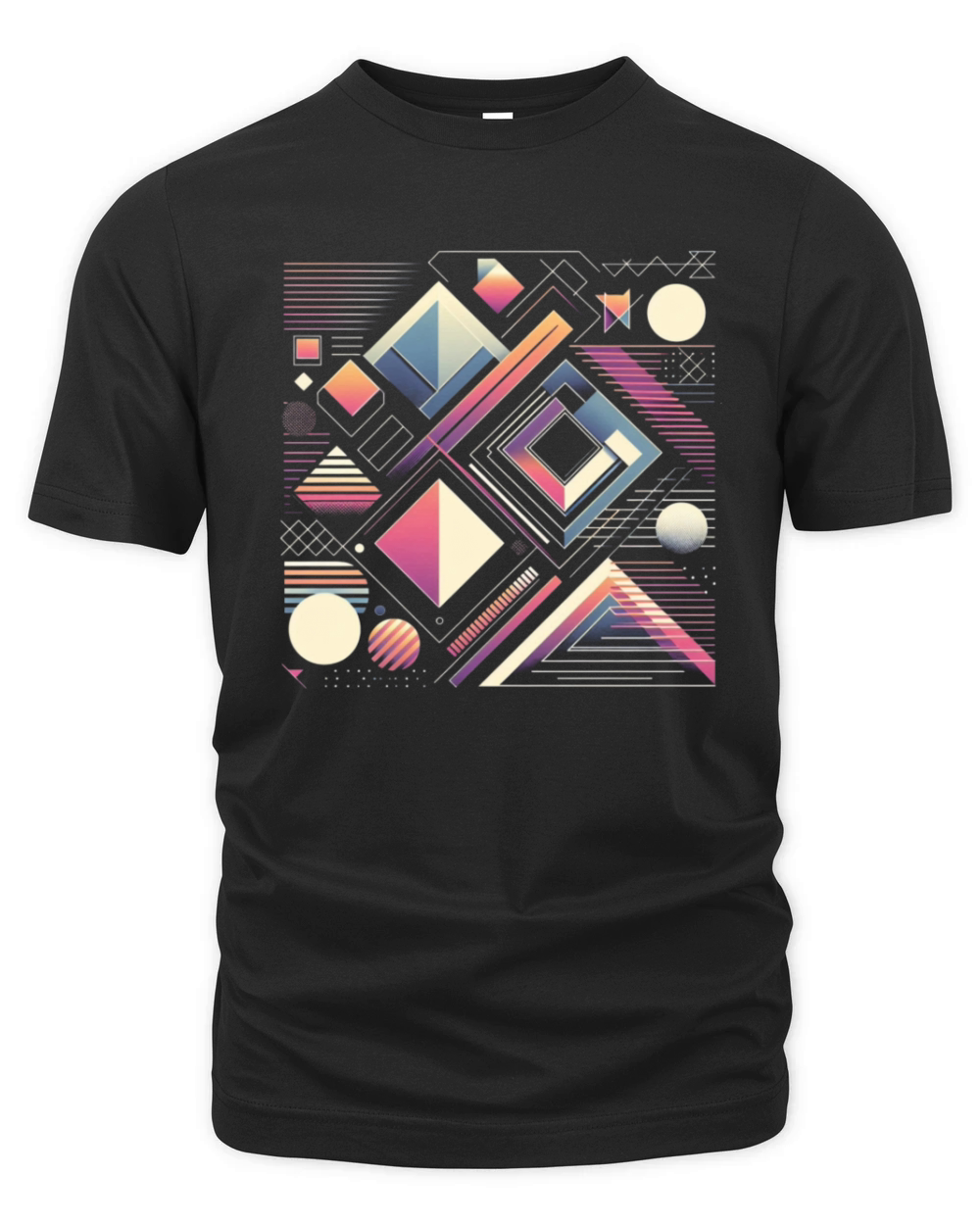 Retro Geometric Shapes 80s 90s Style 3 Organic Unisex T-shirt