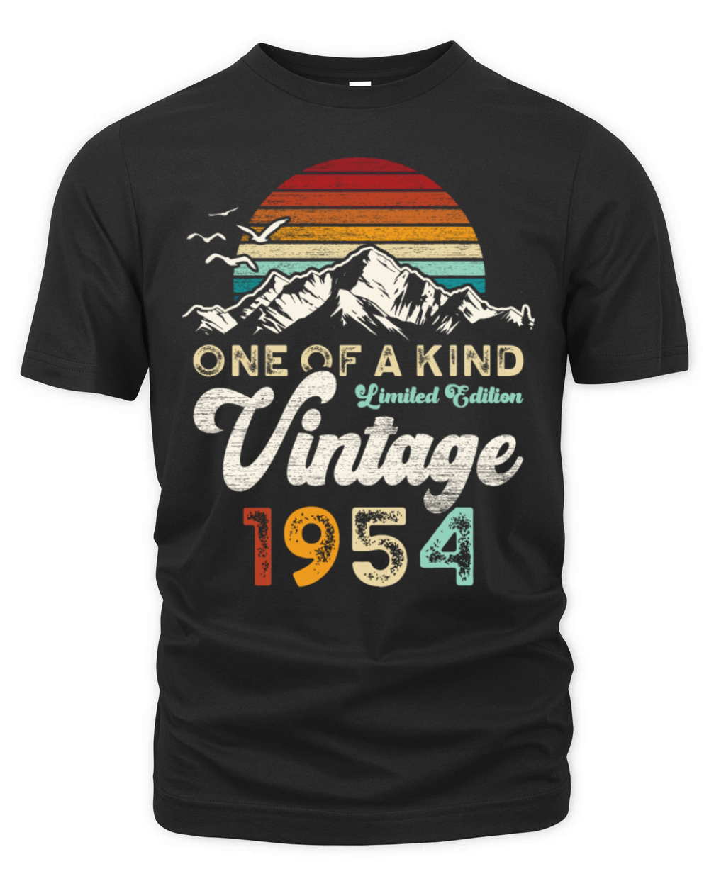 Vintage 1954 Birthday Mountains Organic Unisex T-shirt