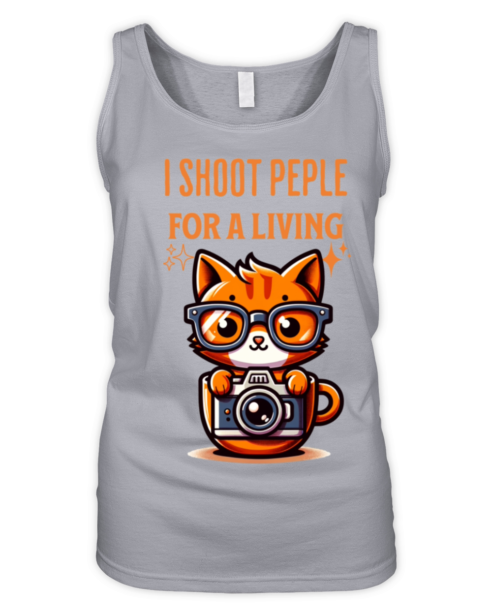 Cute cat Photographer-I Shoot People for a Living Organic Women's Tank Top