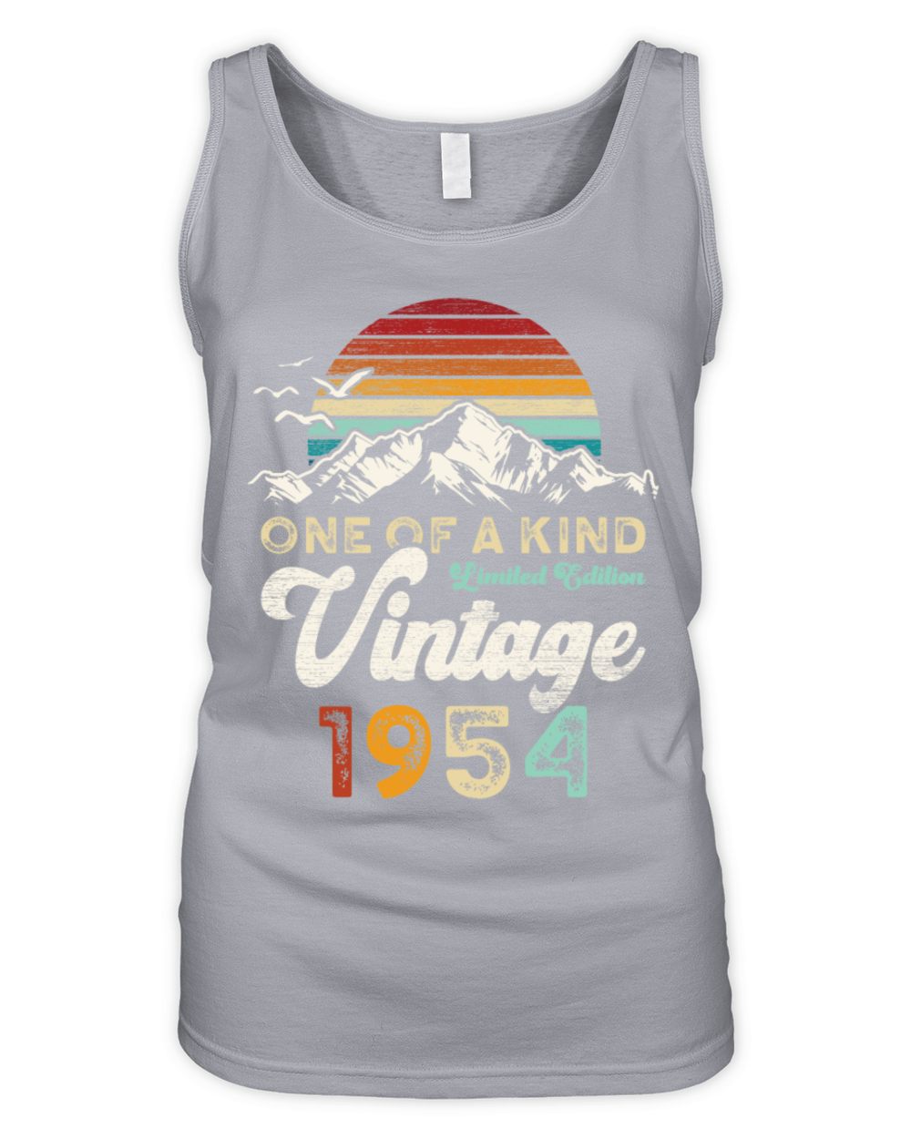 Vintage 1954 Birthday Mountains Organic Women's Tank Top