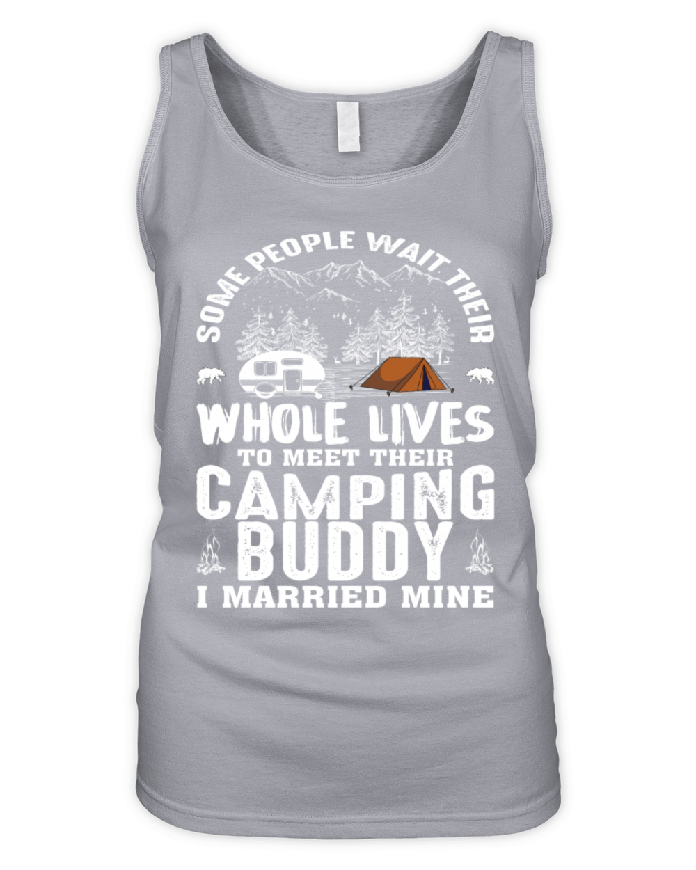 Vintage Mountains Camping Buddy Married Mine Organic Women's Tank Top
