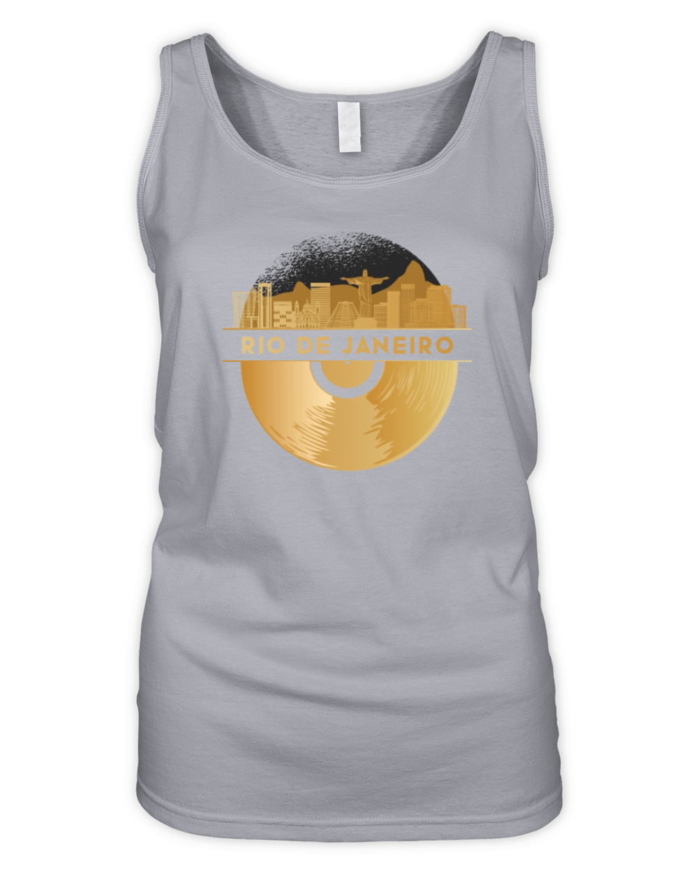 Vinyl-Record-Player Disco-Music Skyline Organic Women's Tank Top