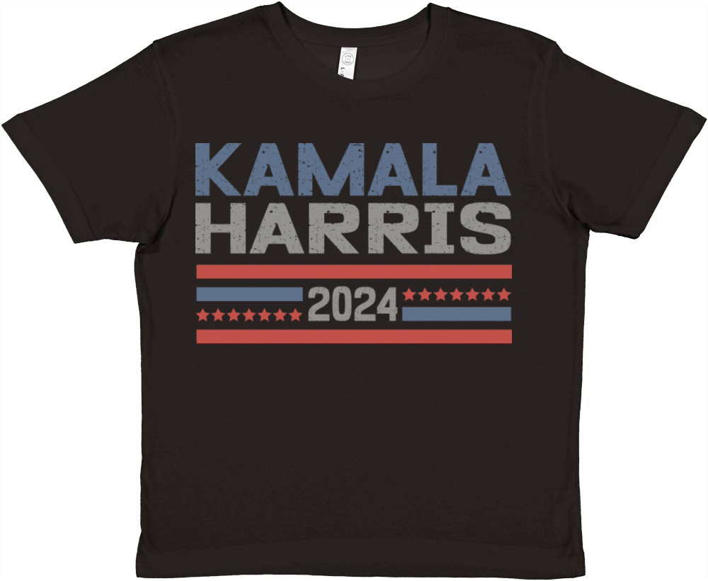 Kamala Harris 2024 Vintage Blue Red Black T-Shirt Premium Kids Crewneck T-shirt
