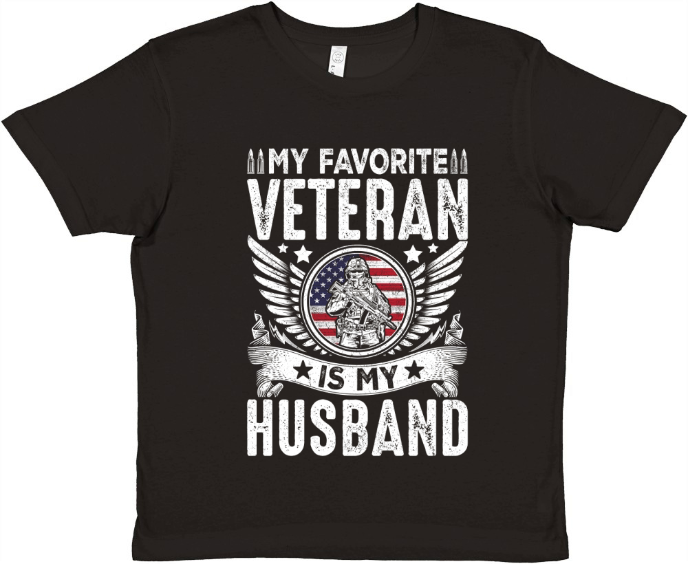 My Favorite Veteran Is My Husband Premium Kids Crewneck T-shirt