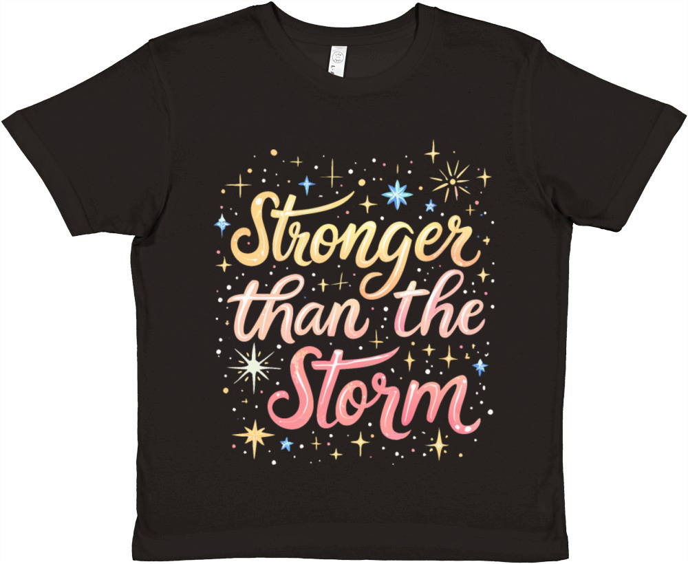 Stronger Than The Storm - Inspirational Quote Premium Kids Crewneck T-shirt
