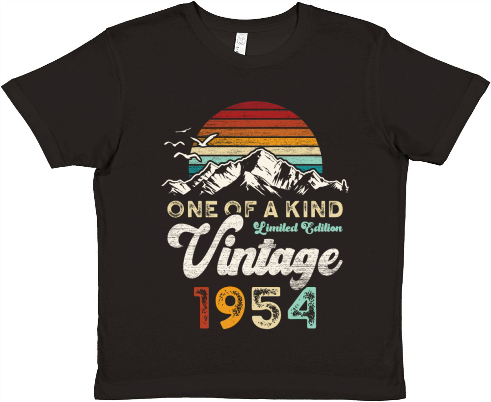 Vintage 1954 Birthday Mountains Premium Kids Crewneck T-shirt
