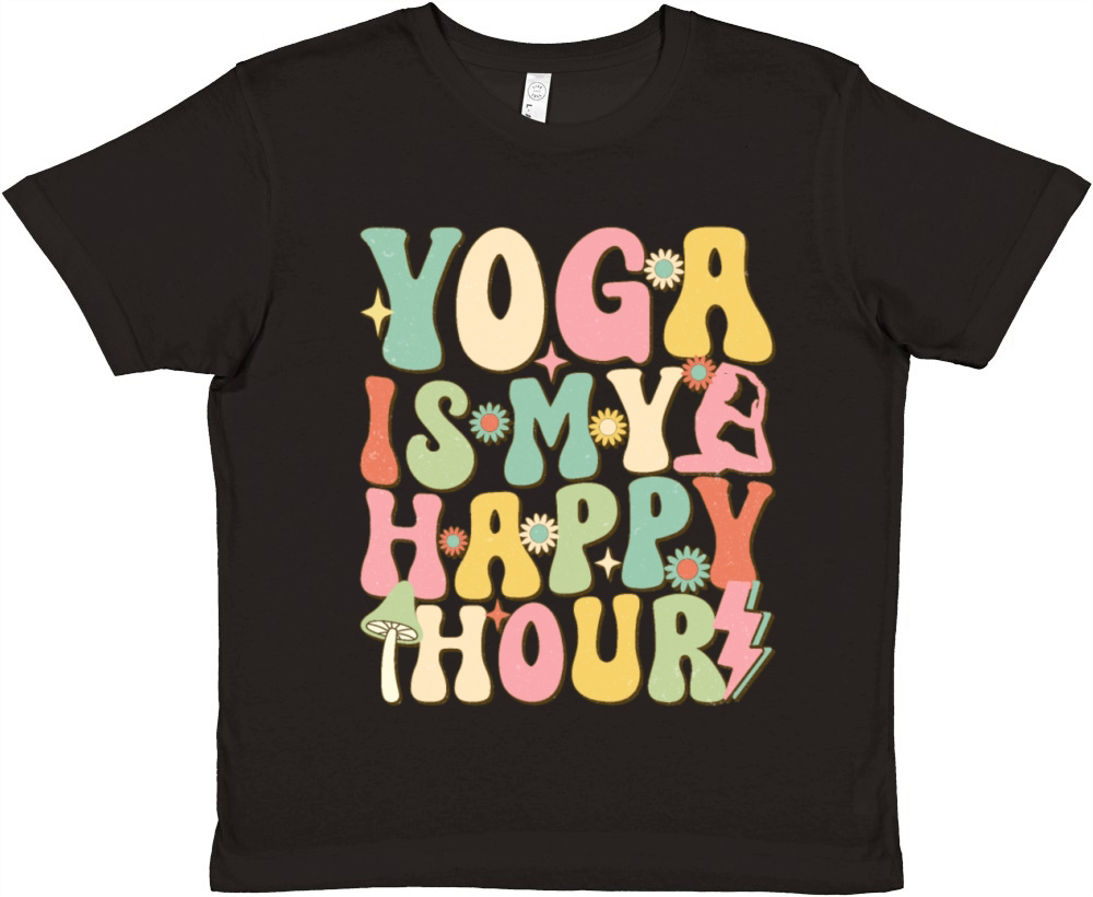 Yoga Is My Happy Hour - Relaxing Wellness Vibes Premium Kids Crewneck T-shirt
