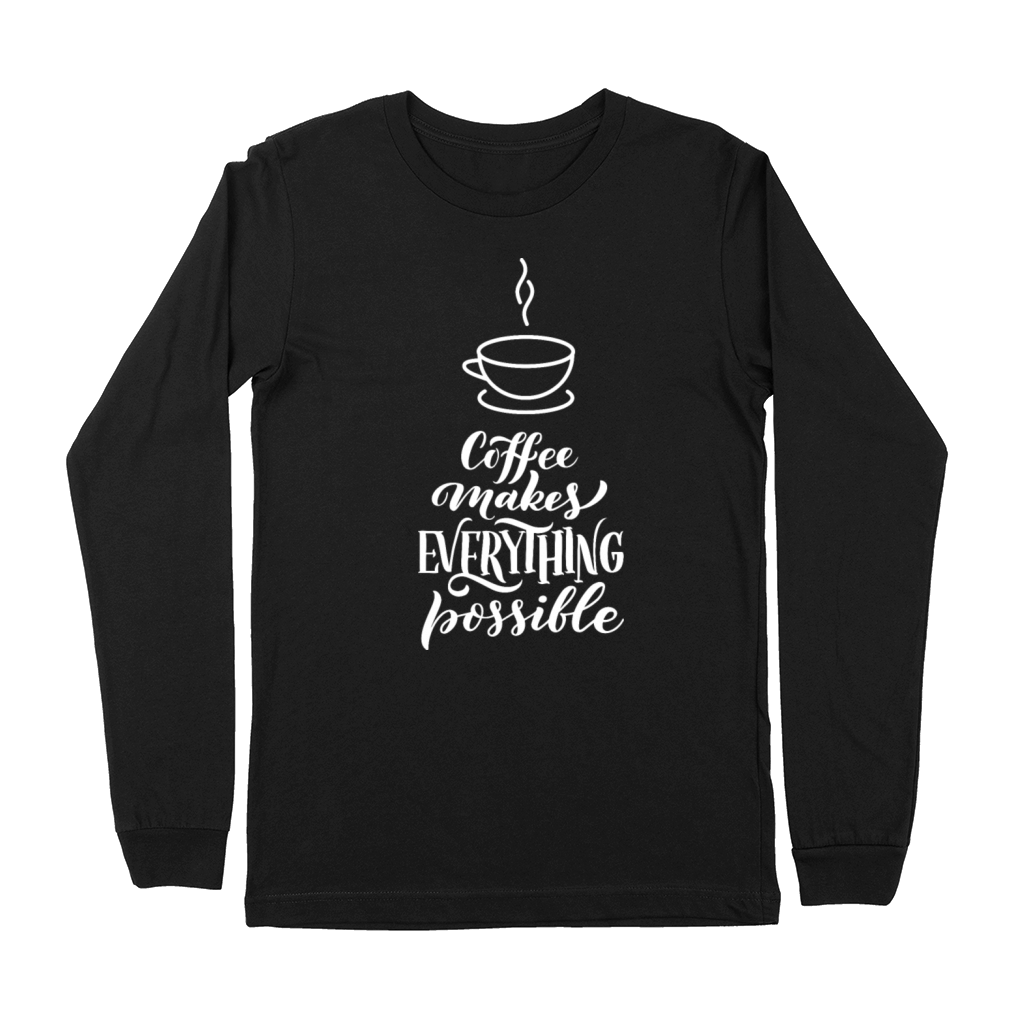 Modern Typographic Coffee Quote Premium Long Sleeve