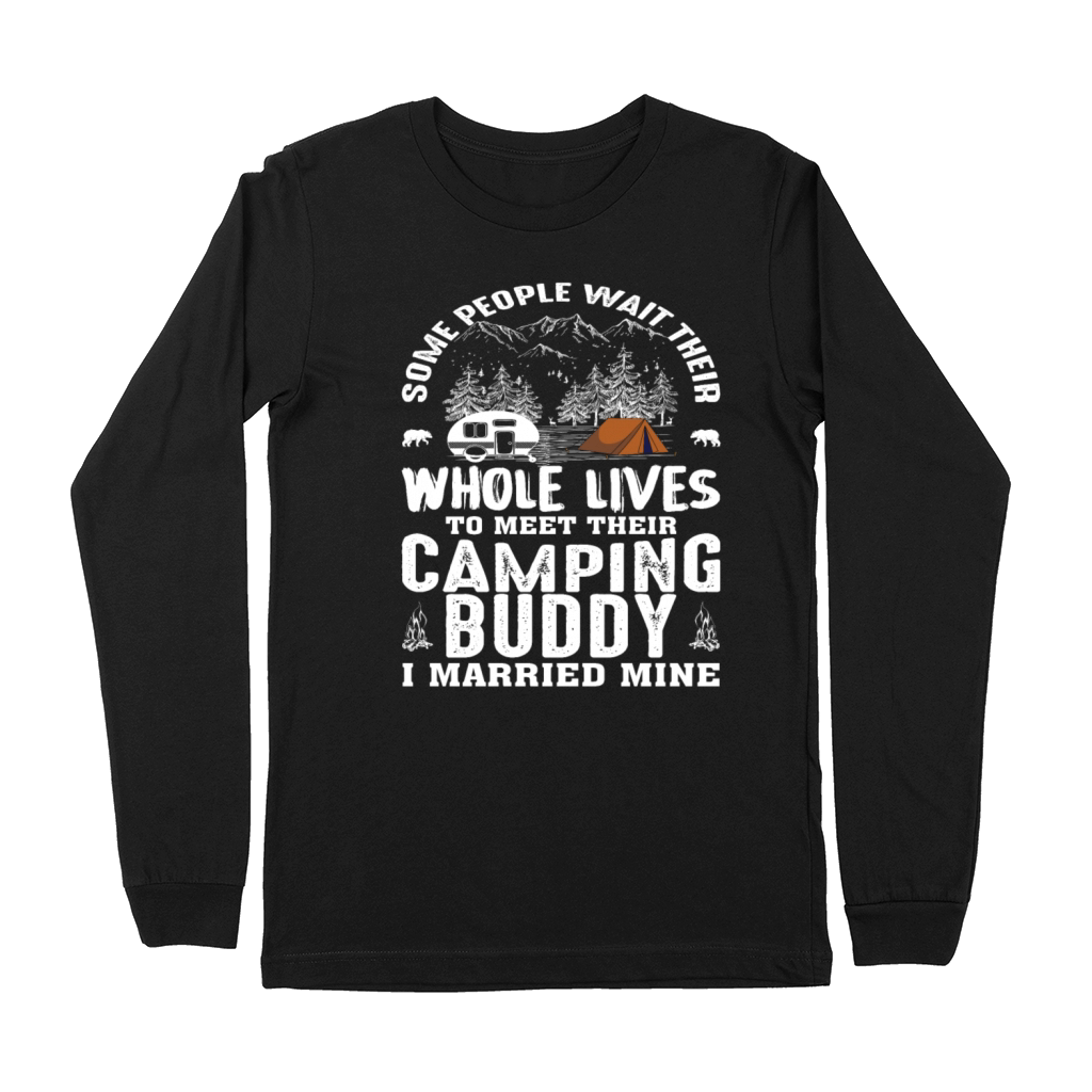 Vintage Mountains Camping Buddy Married Mine Premium Long Sleeve