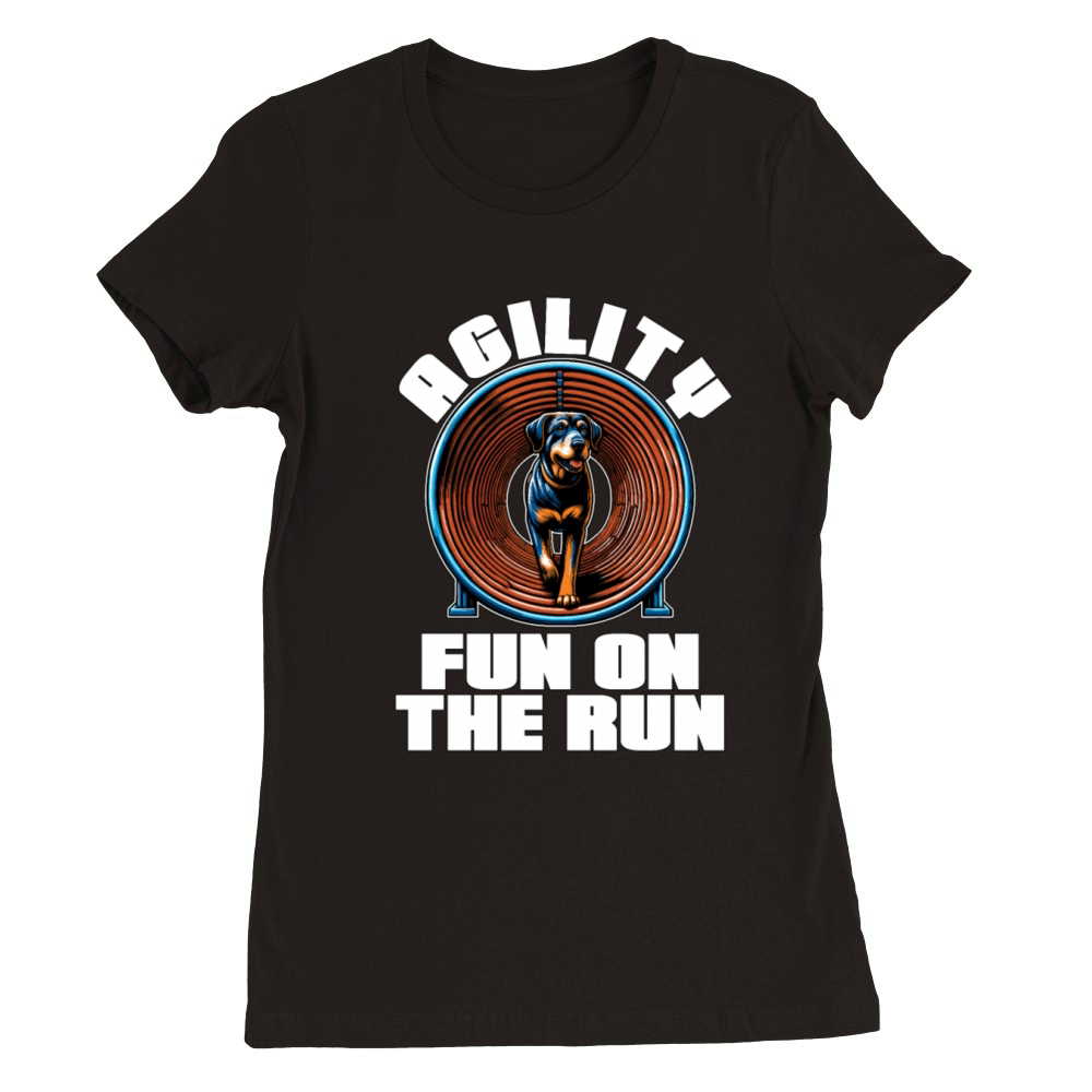 Dog Agility Fun On The Run Dog Sport Enthusiast Premium Womens Crewneck T-shirt