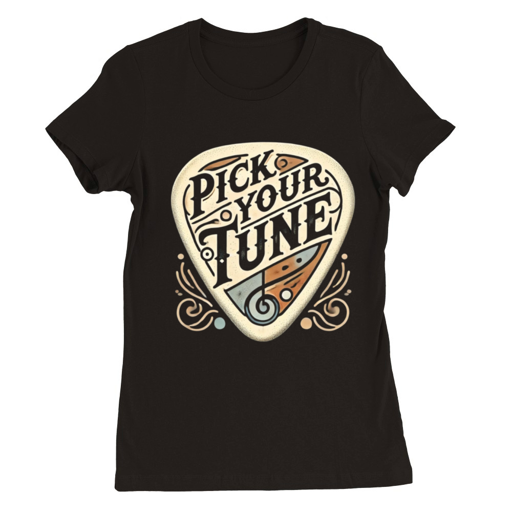 Pick Your Tune Vintage Guitar Pick - Vintage Music Premium Womens Crewneck T-shirt