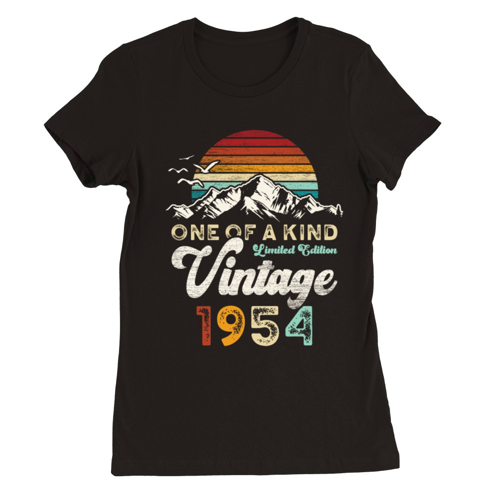 Vintage 1954 Birthday Mountains Premium Womens Crewneck T-shirt