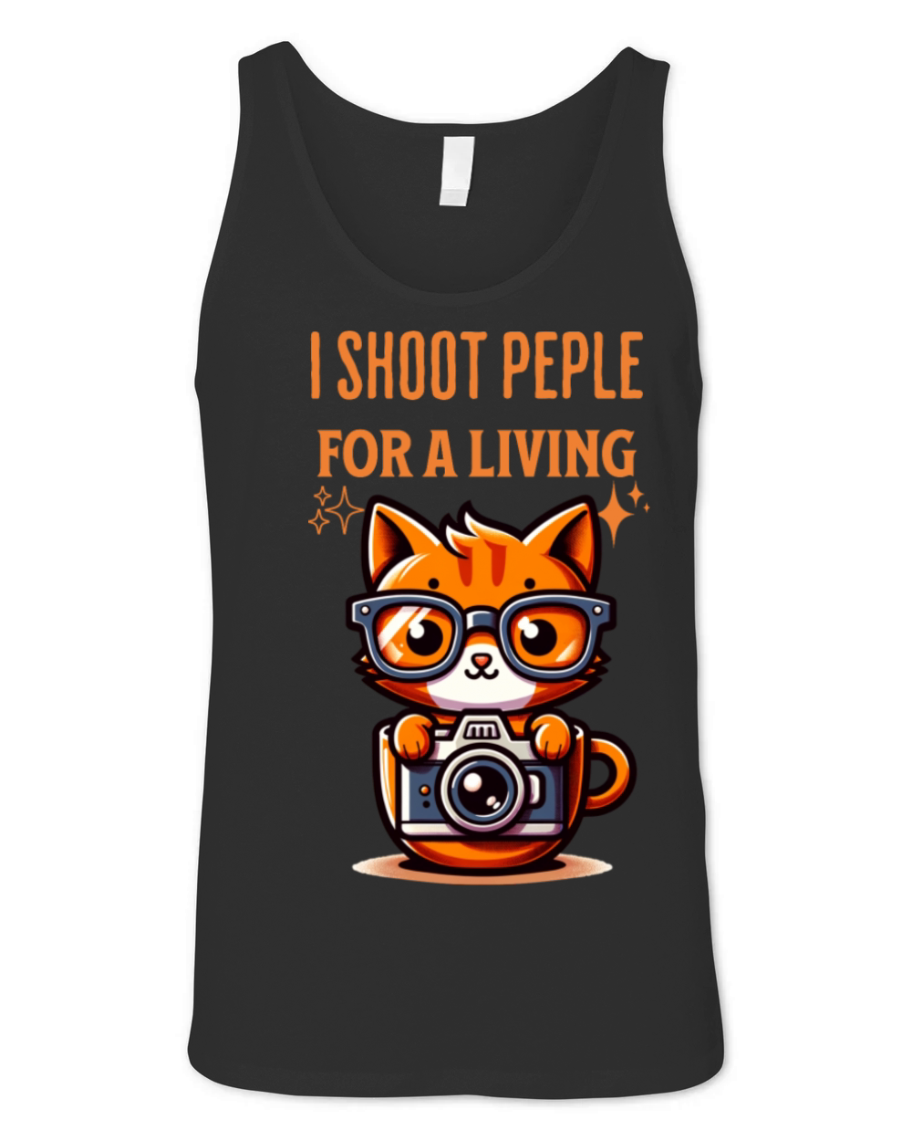 Cute cat Photographer-I Shoot People for a Living Unisex Jersey Tank