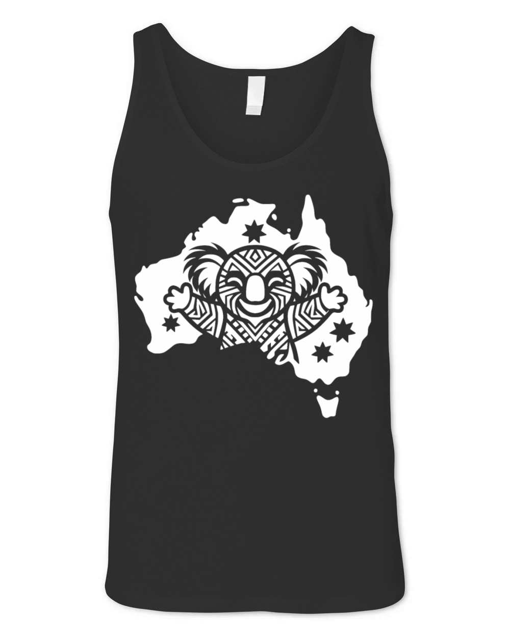 Happy Australian Koala Continent Tattoo Style Unisex Jersey Tank