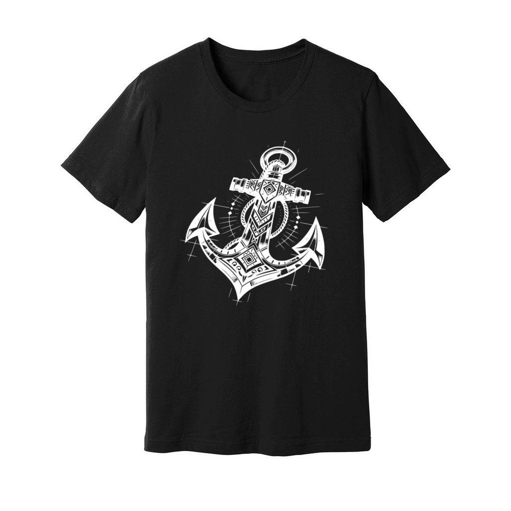 Eleganter Tattoo Style Anker Unisex Jersey Tee