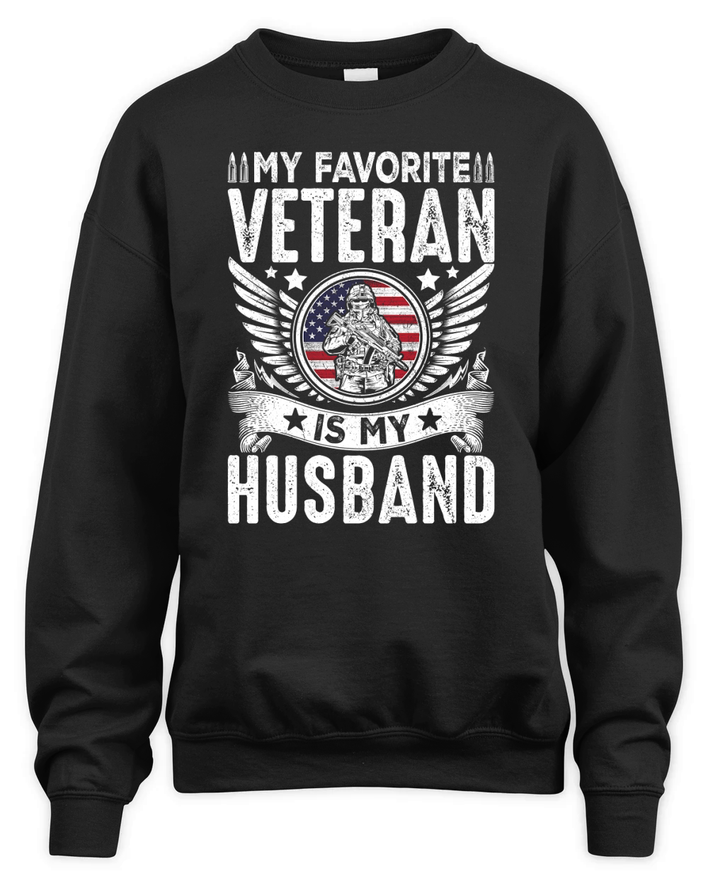 My Favorite Veteran Is My Husband Unisex Premium Crewneck Sweatshirt