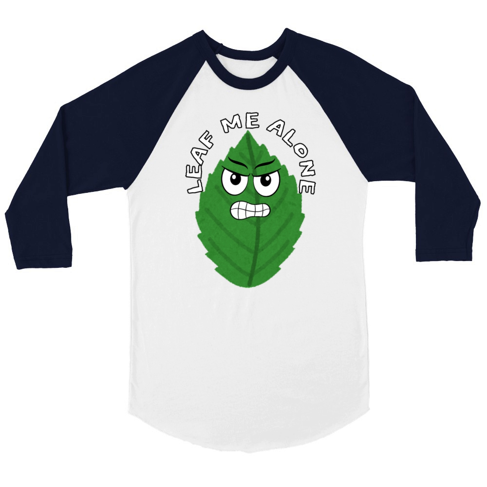 Leaf Me Alone - Angry Leaf Unisex ¾ sleeve Raglan T-shirt
