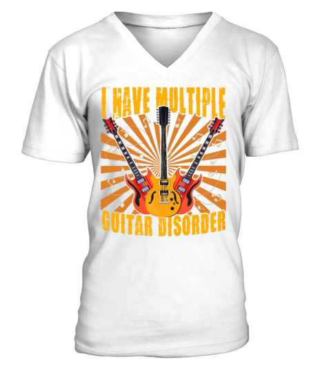Multiple Bass Disorder Guitar Shirt For Men V-Neck T-shirt