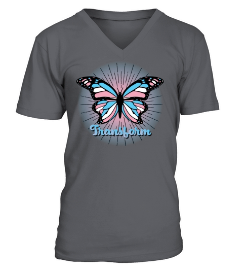 Transform - Transgender Pride Butterfly Design V-Neck T-shirt